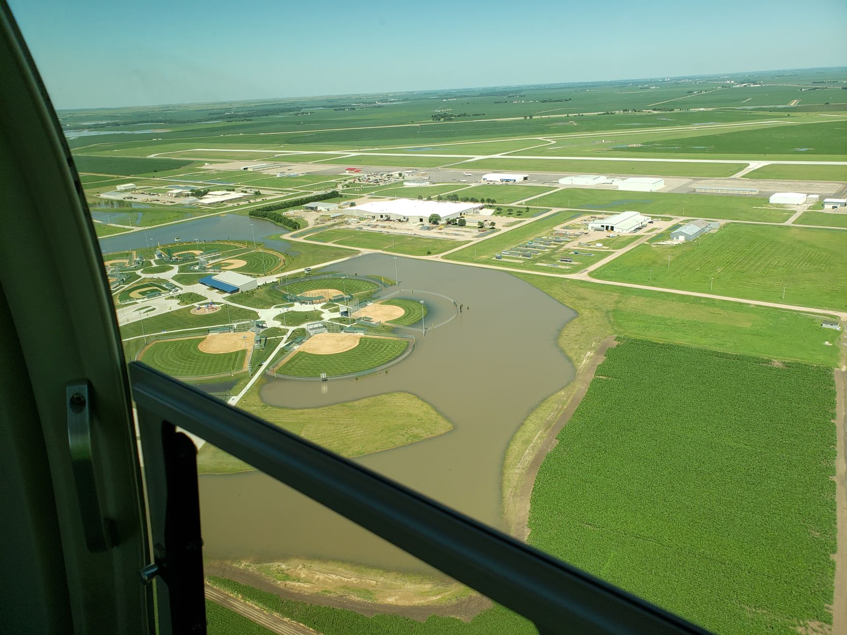 Aerial view of flood